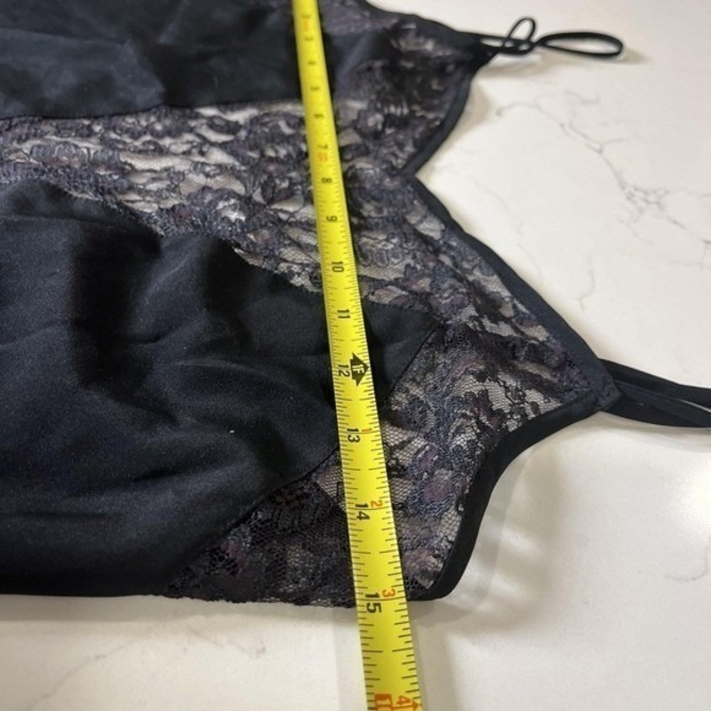 Vtg Victoria's Secret Gold Label Slip Dress Sz M Robe Set Black Satin Lace - Picture 8 of 12